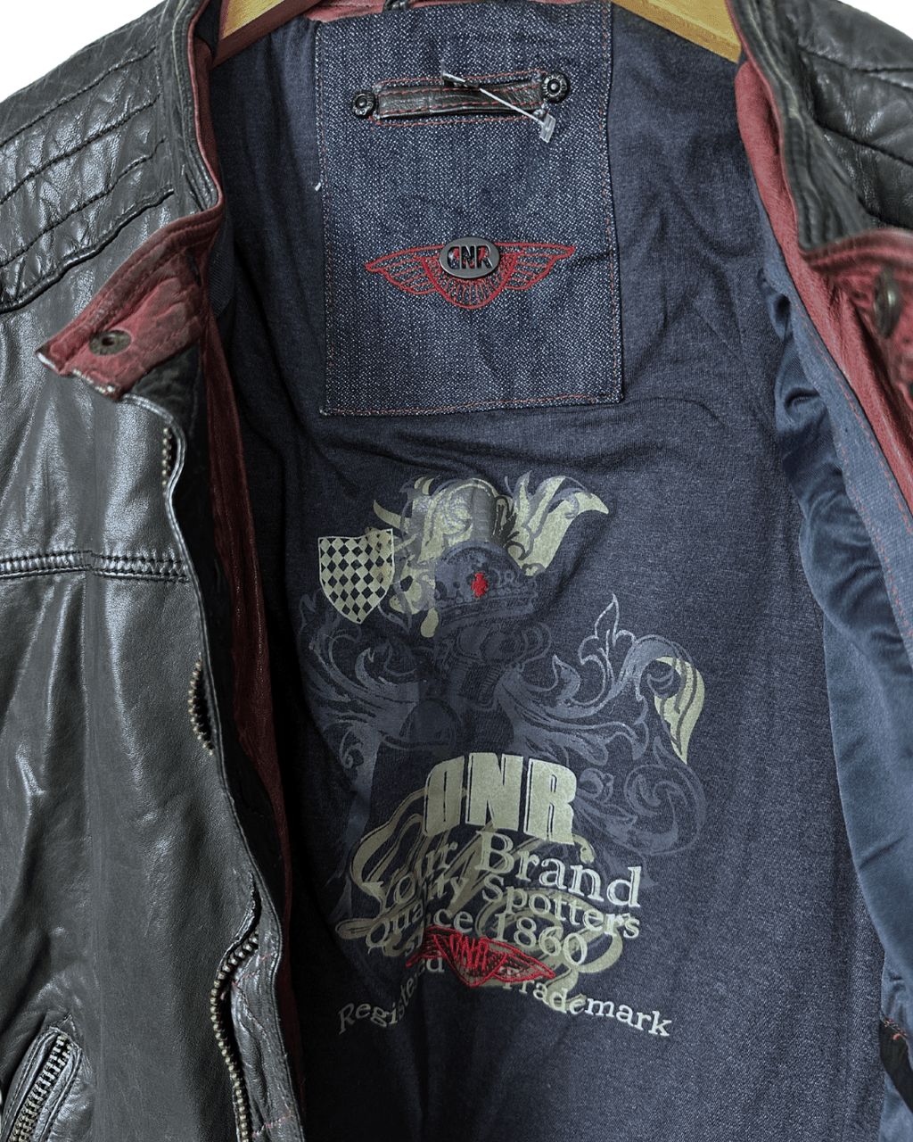 Vintage 90s DNR Denim - lined Genuine Leather Jacket Medium - Funkify