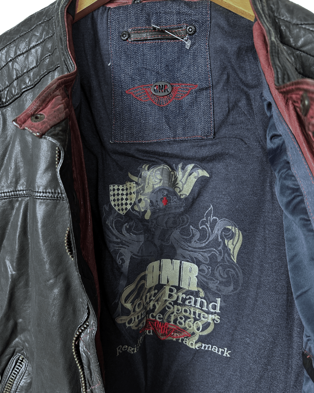 Vintage 90s DNR Denim - lined Genuine Leather Jacket Medium - Funkify
