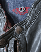 Vintage 90s DNR Denim - lined Genuine Leather Jacket Medium - Funkify