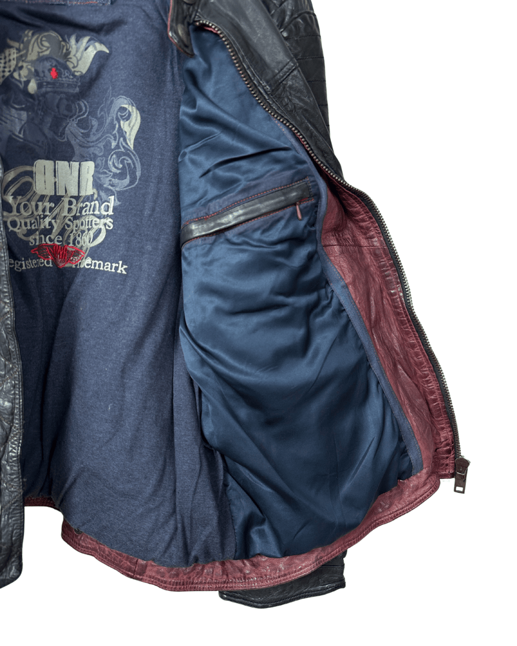 Vintage 90s DNR Denim - lined Genuine Leather Jacket Medium - Funkify