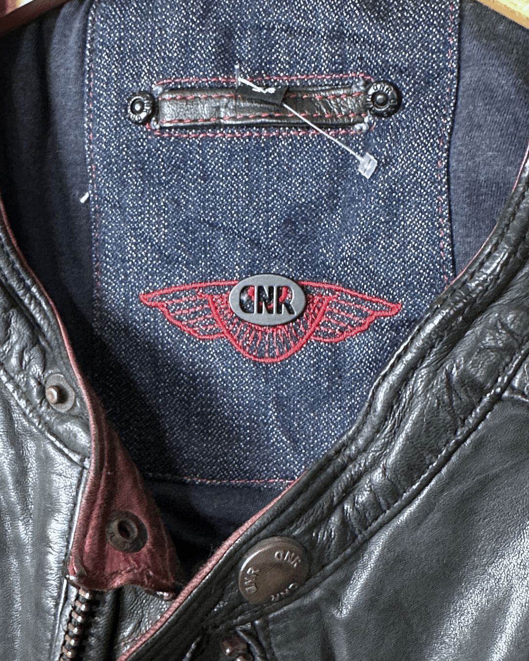 Vintage 90s DNR Denim - lined Genuine Leather Jacket Medium - Funkify