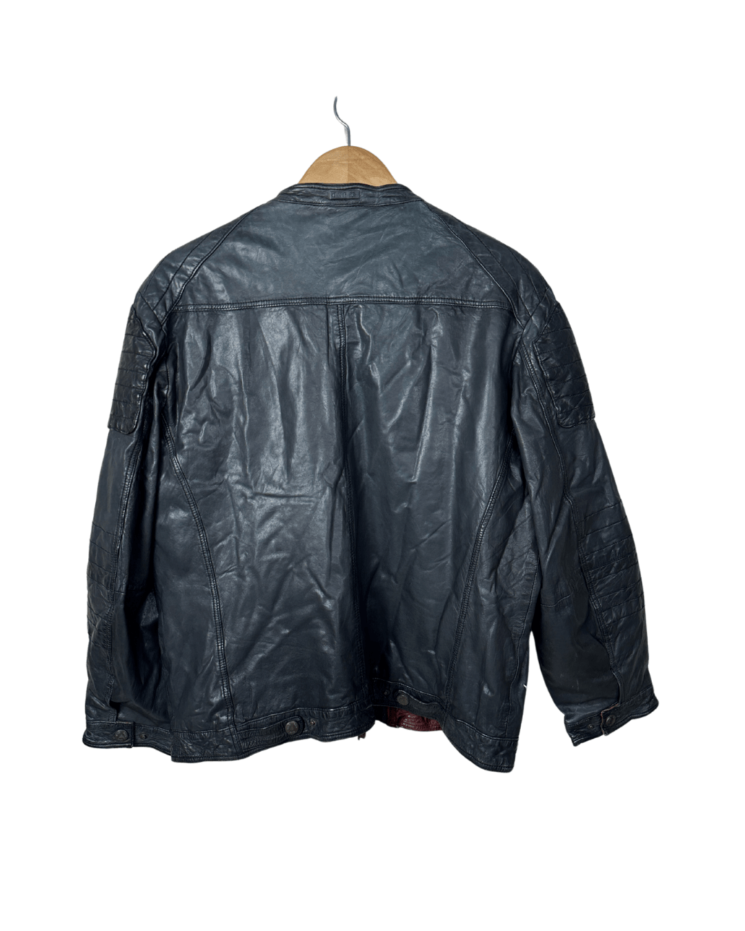 Vintage 90s DNR Denim - lined Genuine Leather Jacket Medium - Funkify