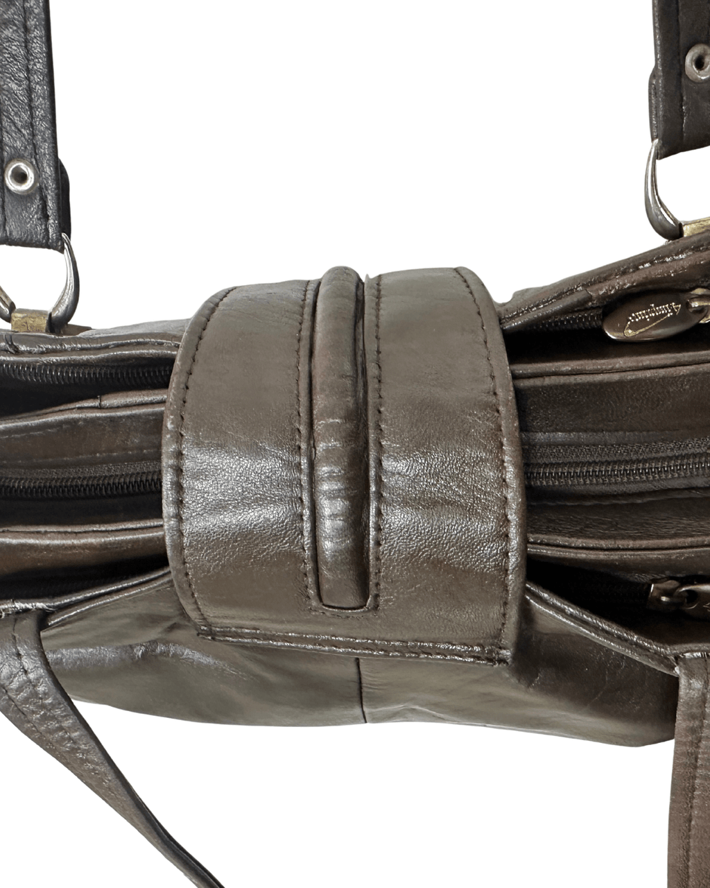 Vintage 90s Espresso Genuine Leather Shoulder Bag - Funkify