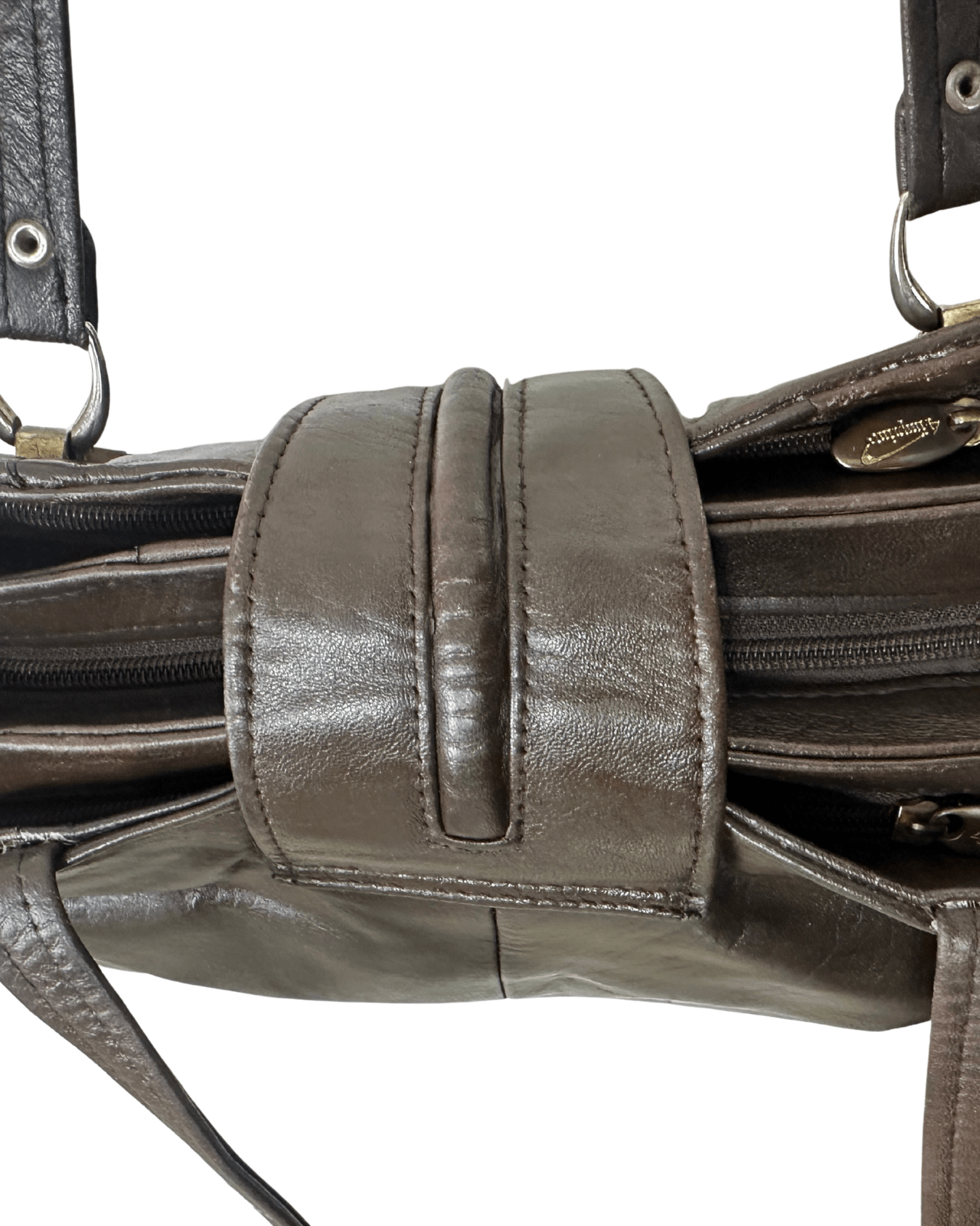 Vintage 90s Espresso Genuine Leather Shoulder Bag - Funkify