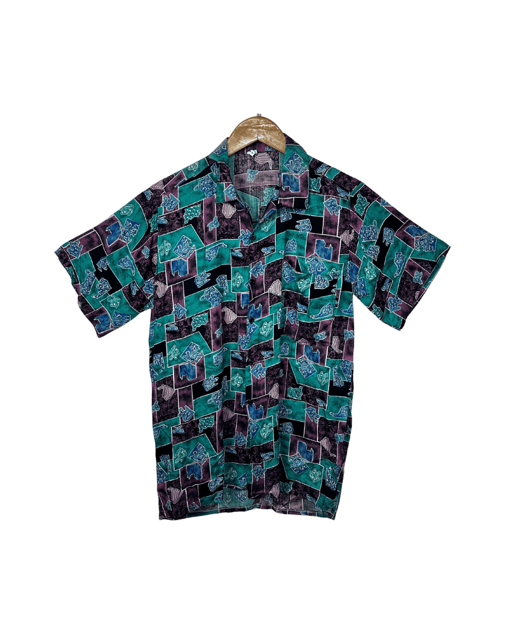 Vintage 90s Geometric Abstract Print Shirt - Funkify