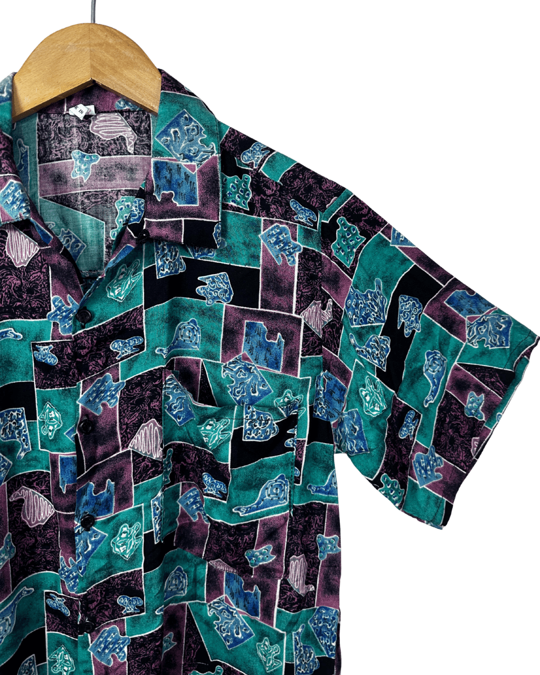 Vintage 90s Geometric Abstract Print Shirt - Funkify