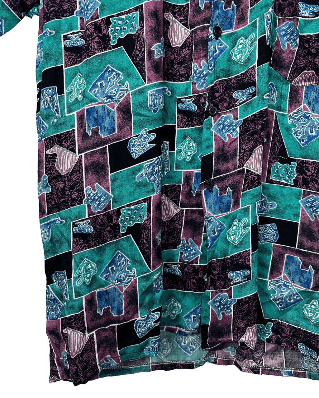 Vintage 90s Geometric Abstract Print Shirt - Funkify
