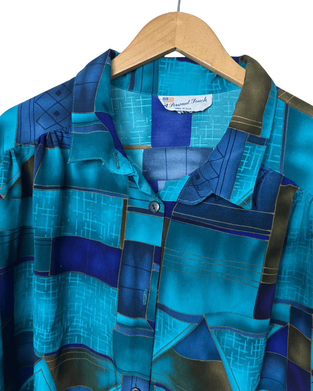 Vintage 90s Geometric Print Shirt - Funkify