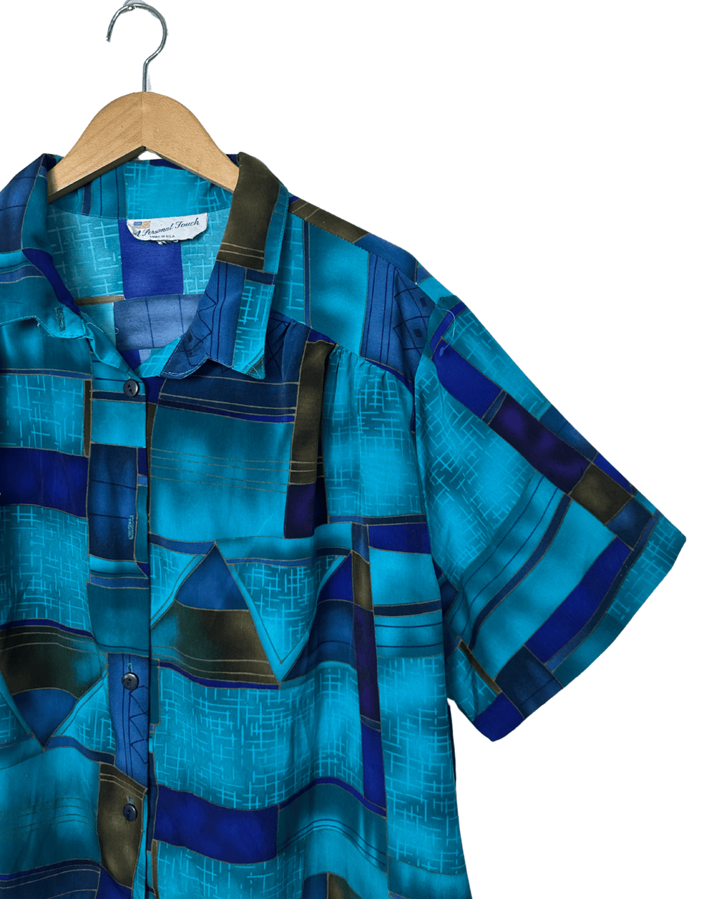 Vintage 90s Geometric Print Shirt - Funkify