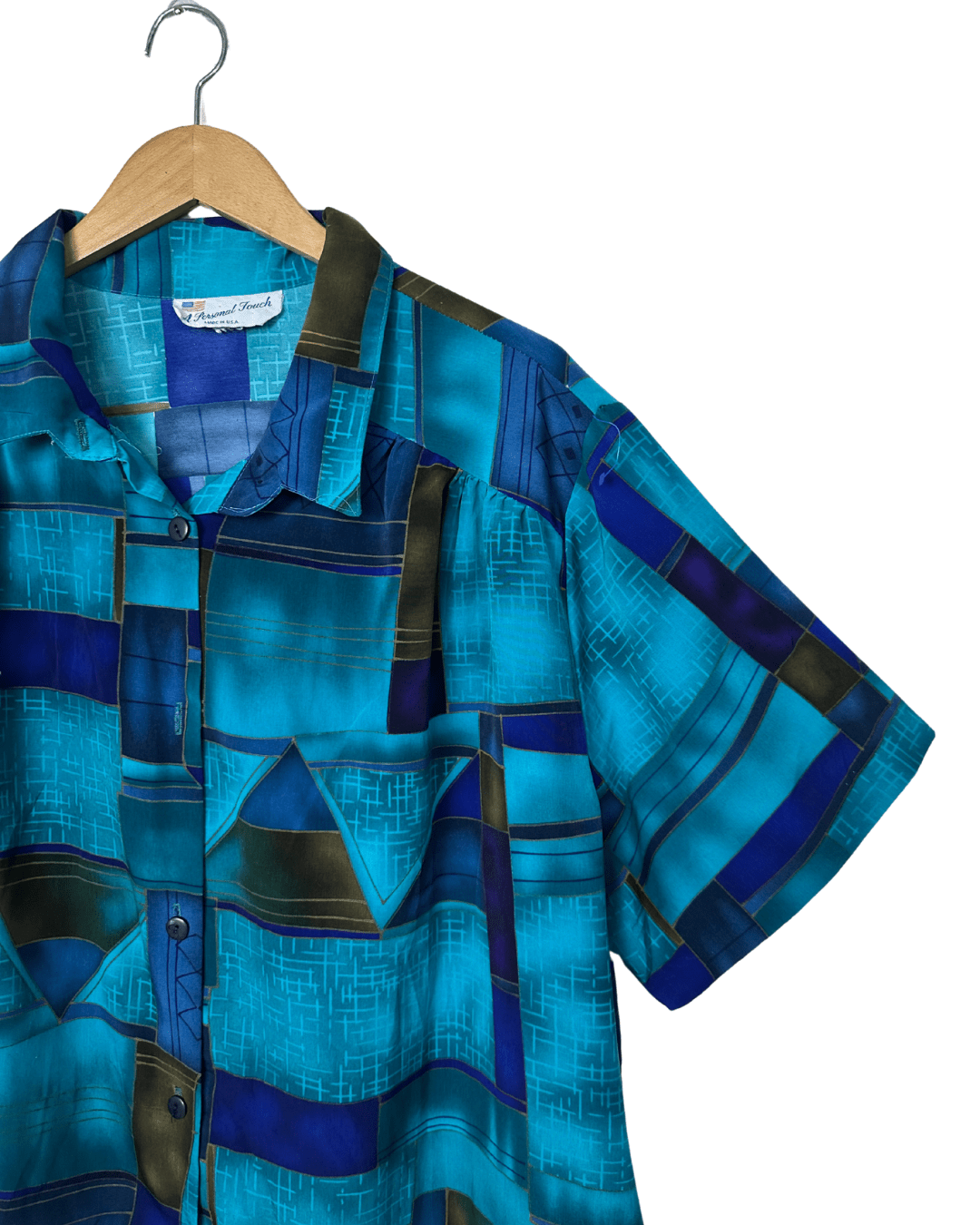 Vintage 90s Geometric Print Shirt - Funkify