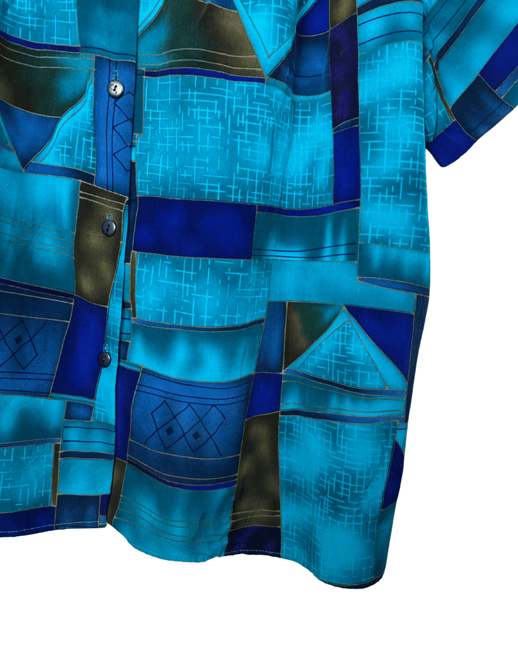 Vintage 90s Geometric Print Shirt - Funkify