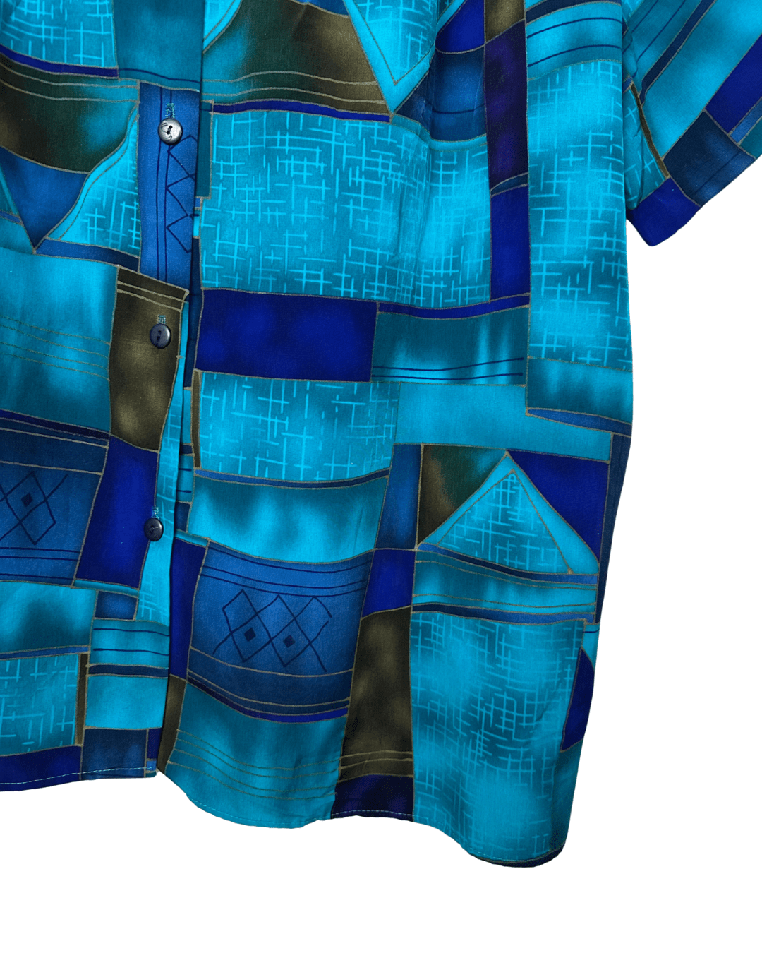 Vintage 90s Geometric Print Shirt - Funkify