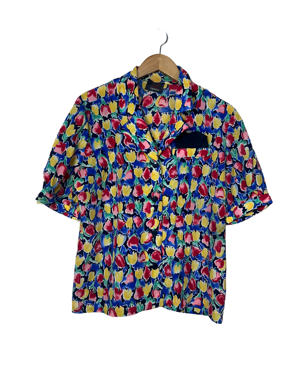 Vintage 90s Griffon Blouse with Pocket Detail - Women's Medium - Funkify