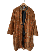 Vintage 90's Indigo Moon Velvet Embroidered Duster Coat 2XL - Funkify