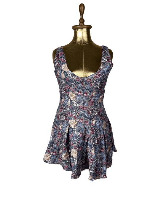 Vintage 90s Monsoon Floral Pleated Tea Dress - Funkify