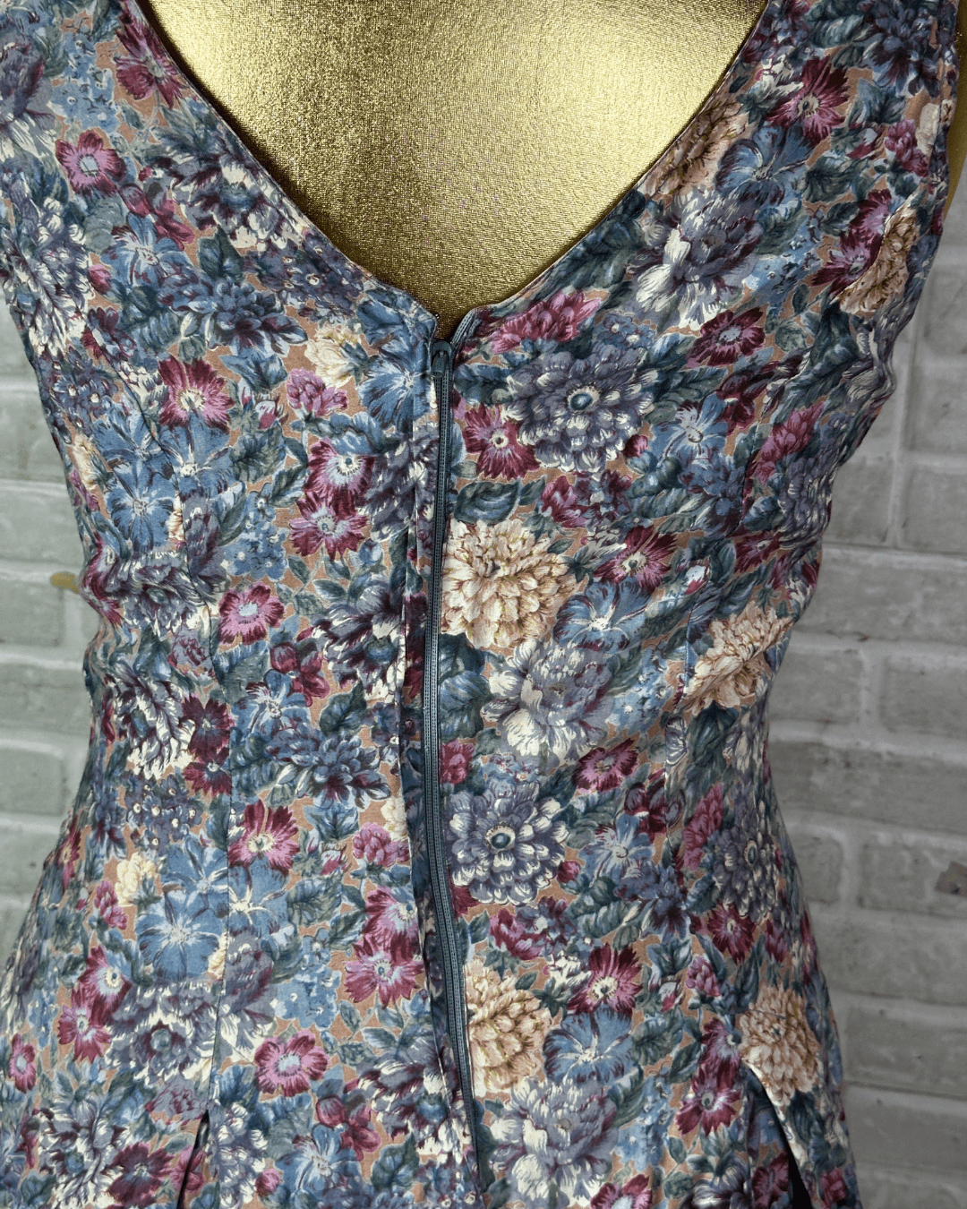 Vintage 90s Monsoon Floral Pleated Tea Dress - Funkify