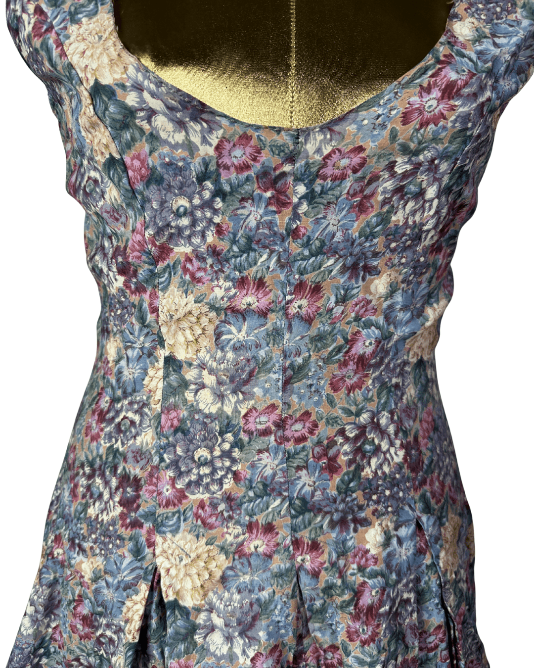 Vintage 90s Monsoon Floral Pleated Tea Dress - Funkify