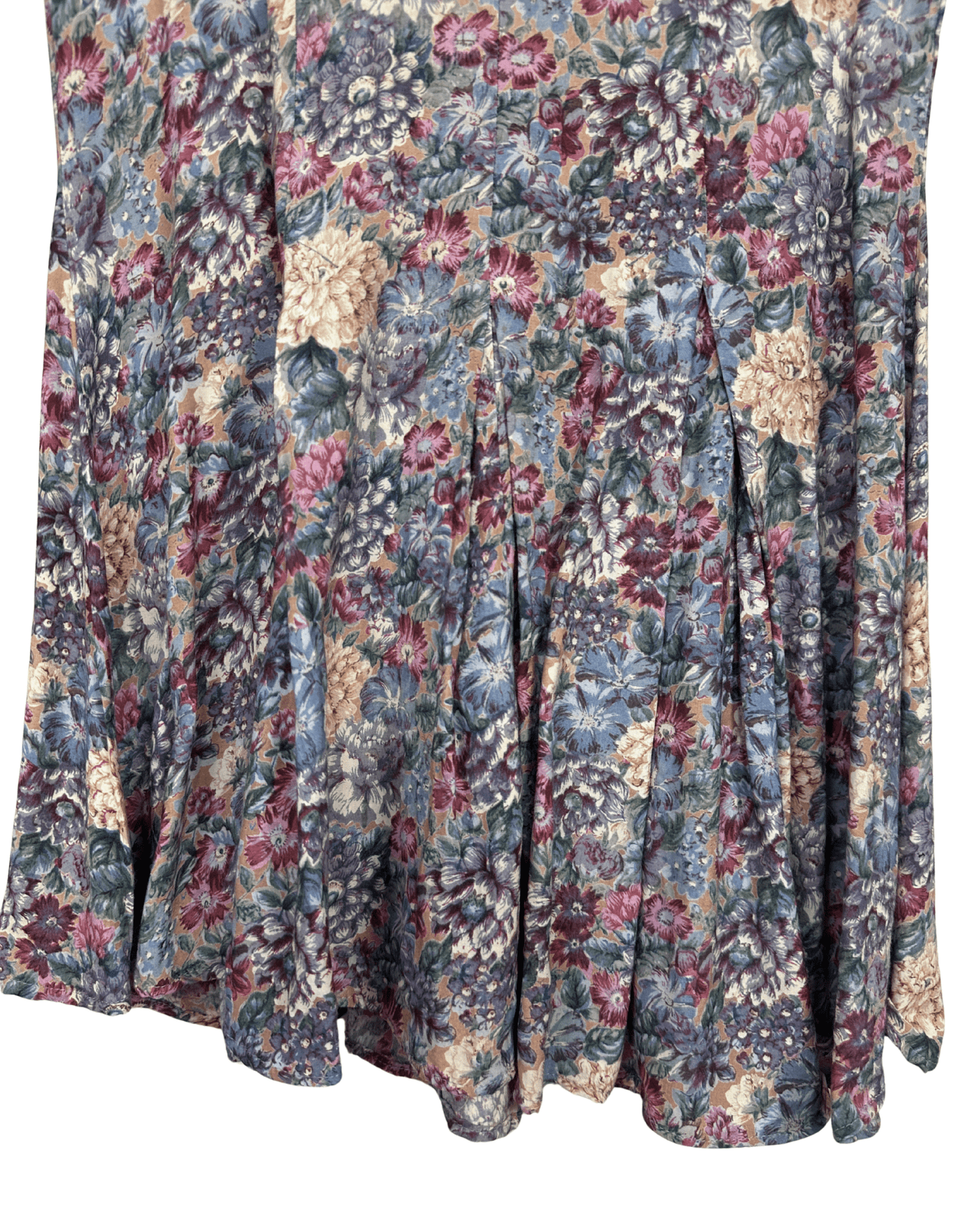 Vintage 90s Monsoon Floral Pleated Tea Dress - Funkify