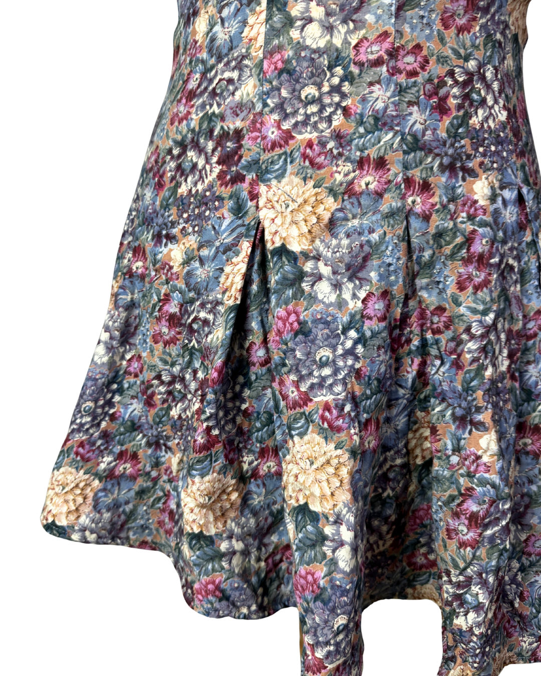 Vintage 90s Monsoon Floral Pleated Tea Dress - Funkify