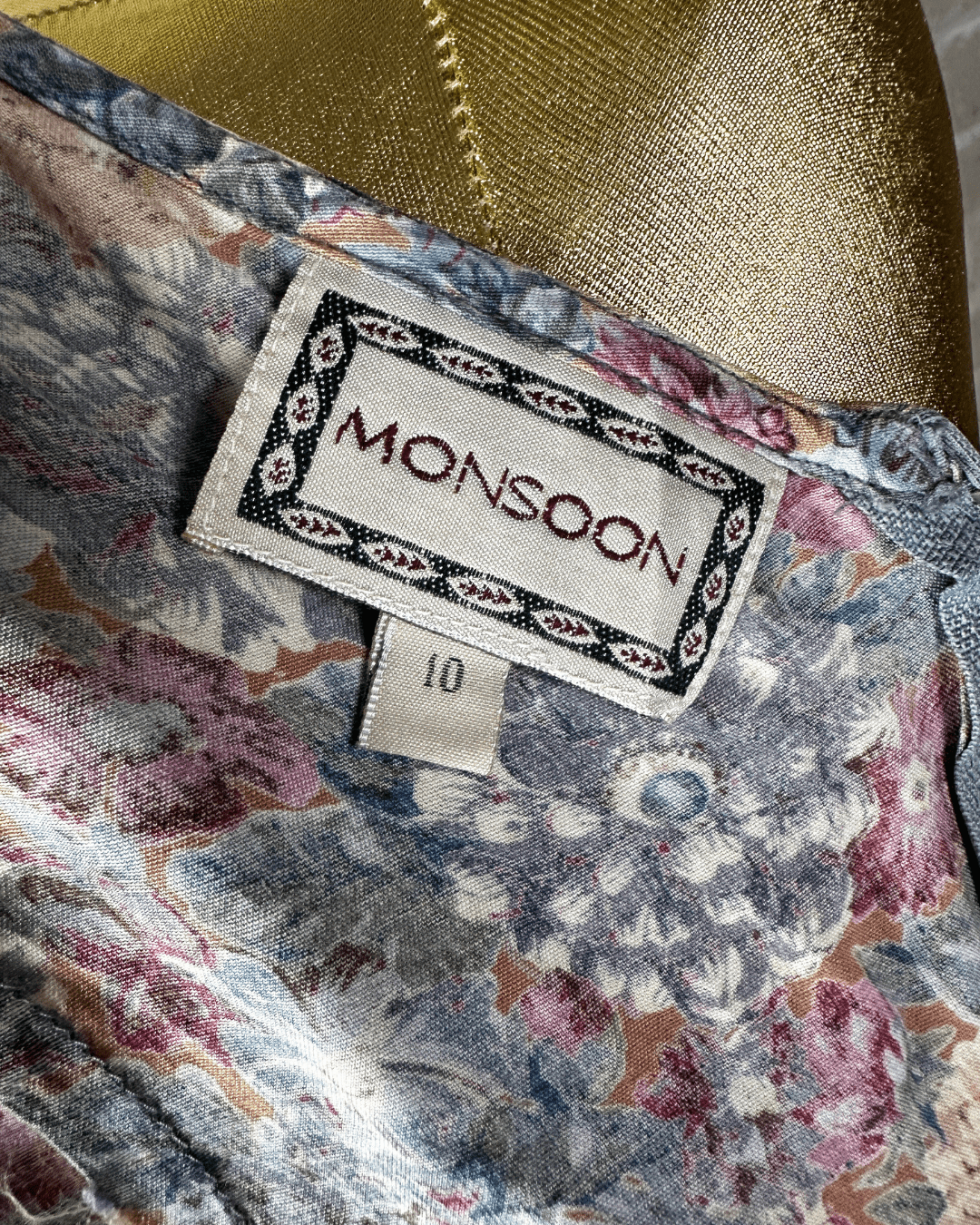 Vintage 90s Monsoon Floral Pleated Tea Dress - Funkify