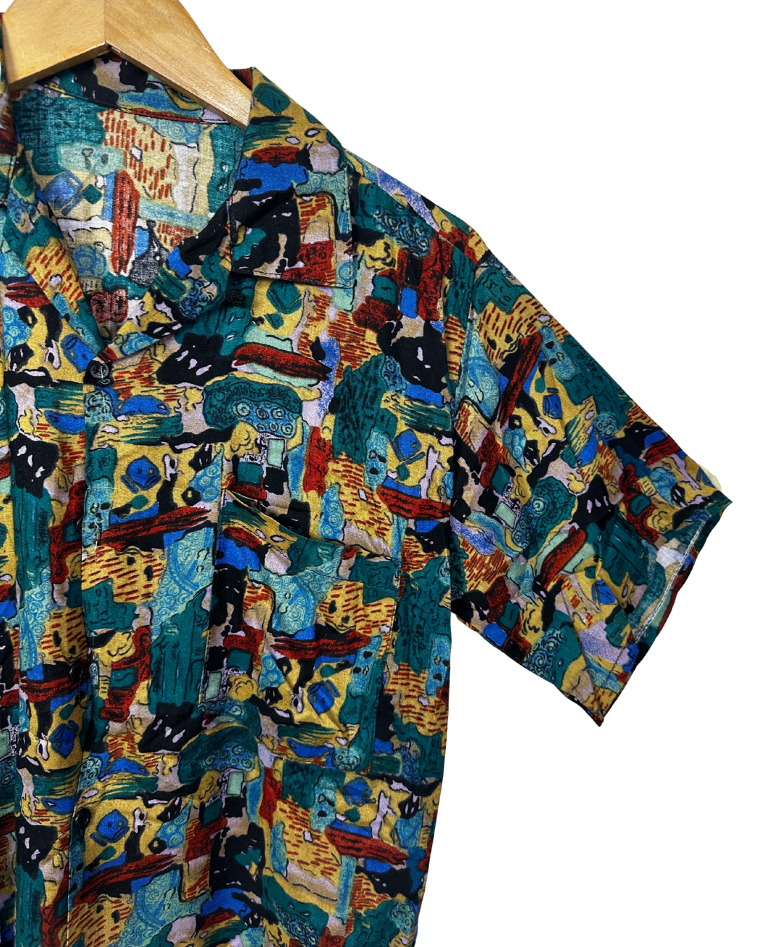 Vintage 90s Painterly Brushstroke Print Shirt - Funkify