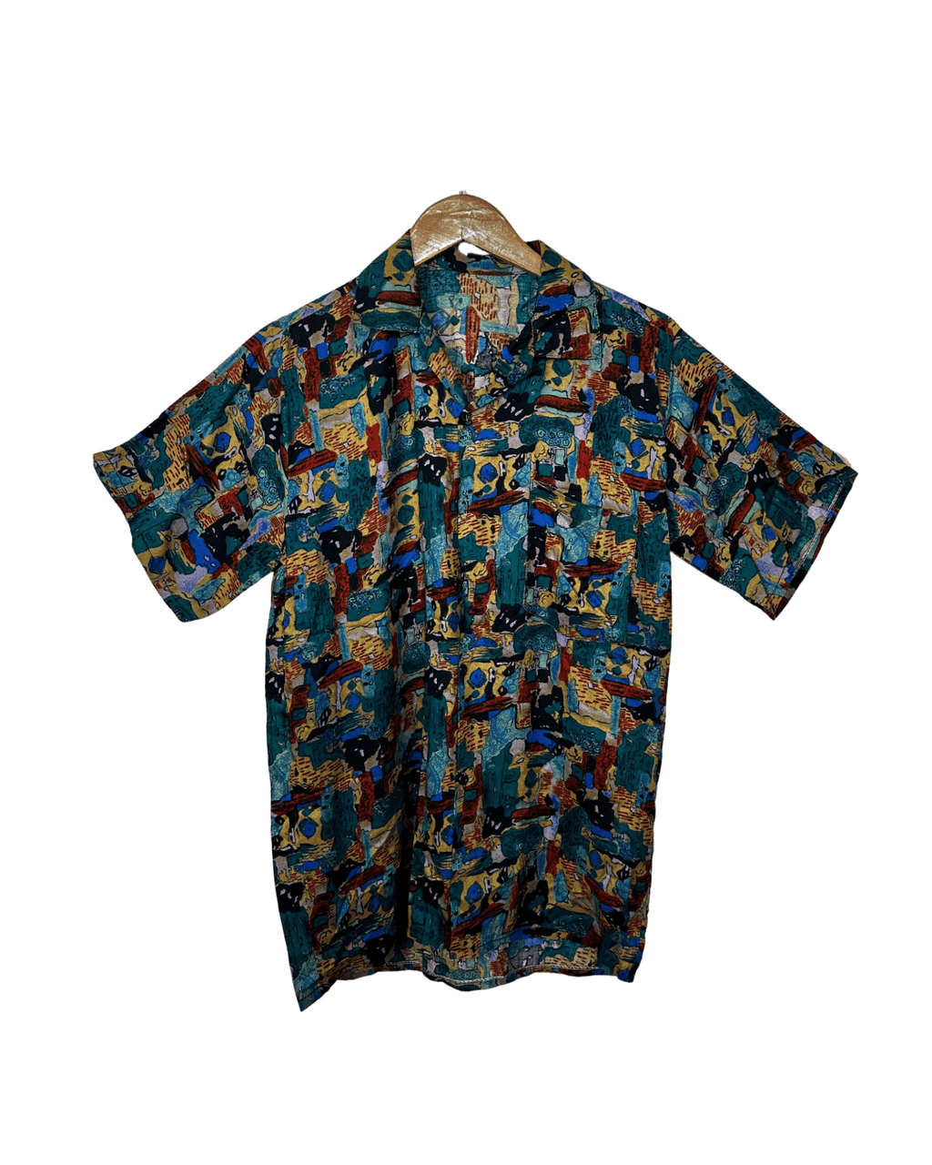 Vintage 90s Painterly Brushstroke Print Shirt - Funkify