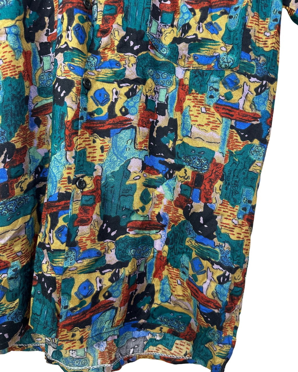 Vintage 90s Painterly Brushstroke Print Shirt - Funkify