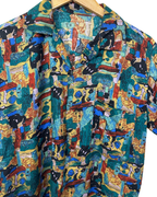 Vintage 90s Painterly Brushstroke Print Shirt - Funkify