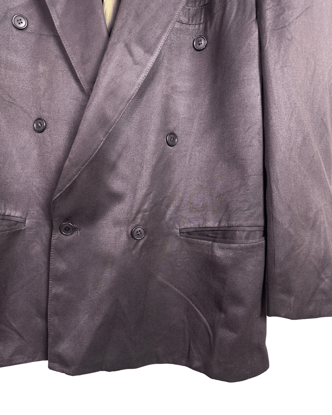 Vintage 90s Palazzo Men's Fashion Burgundy Double Breasted Blazer - XL - Funkify