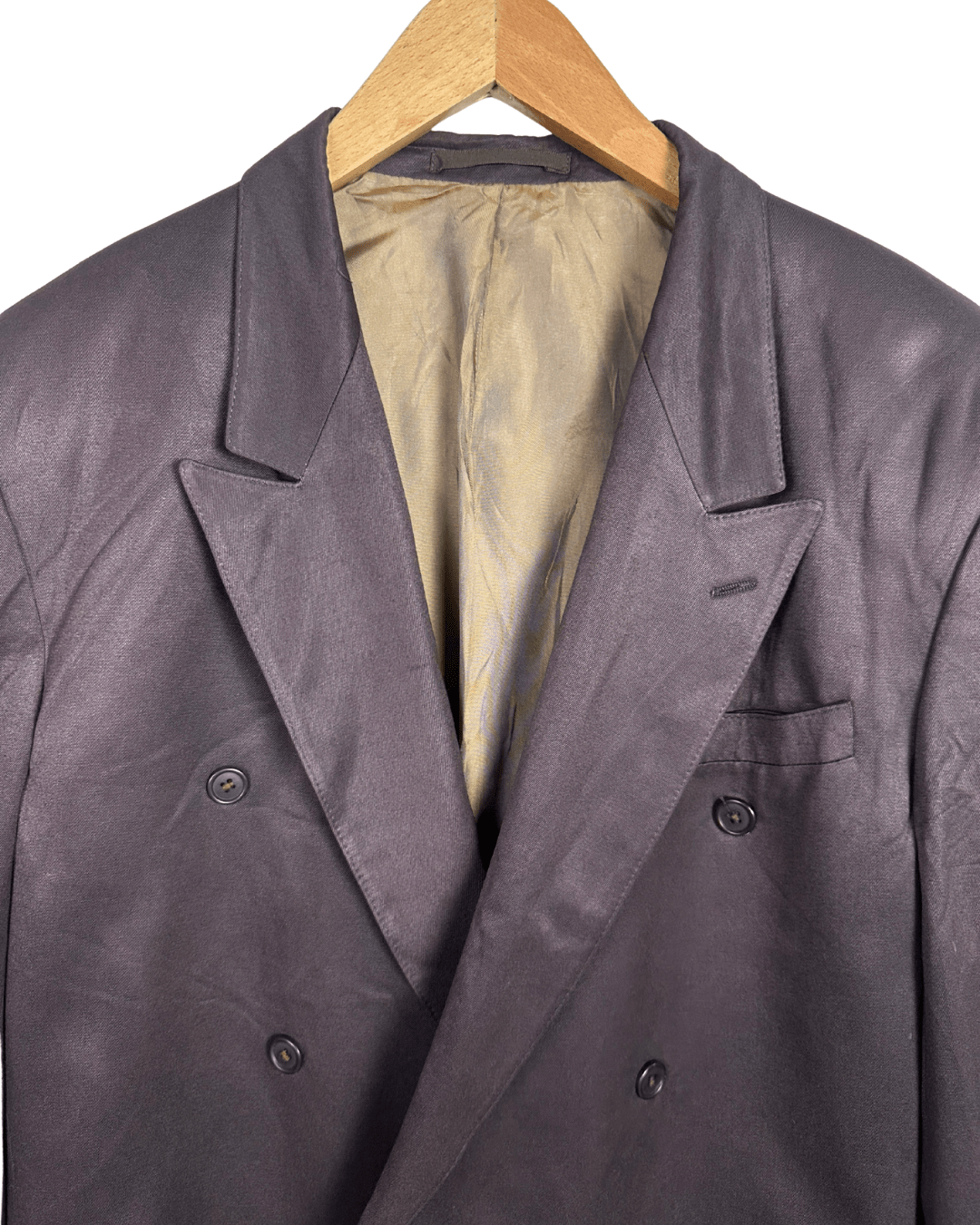 Vintage 90s Palazzo Men's Fashion Burgundy Double Breasted Blazer - XL - Funkify