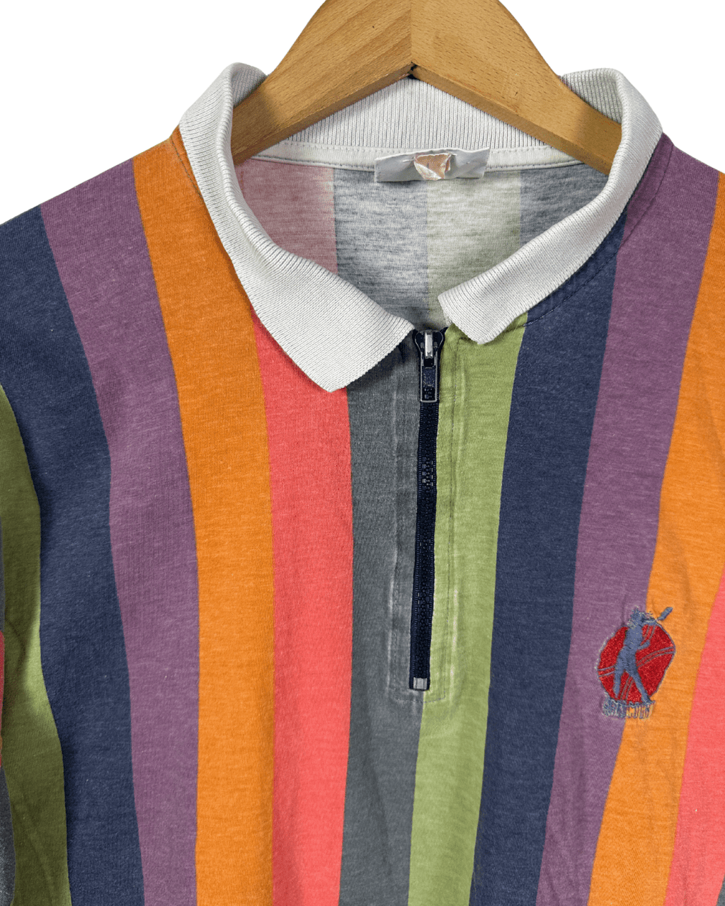 Vintage 90s Reebok Striped Polo Shirt Large - Funkify