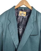 Vintage 90s Teal Green Double Breasted Blazer (Abstract Lining) - Funkify