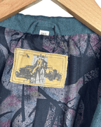 Vintage 90s Teal Green Double Breasted Blazer (Abstract Lining) - Funkify