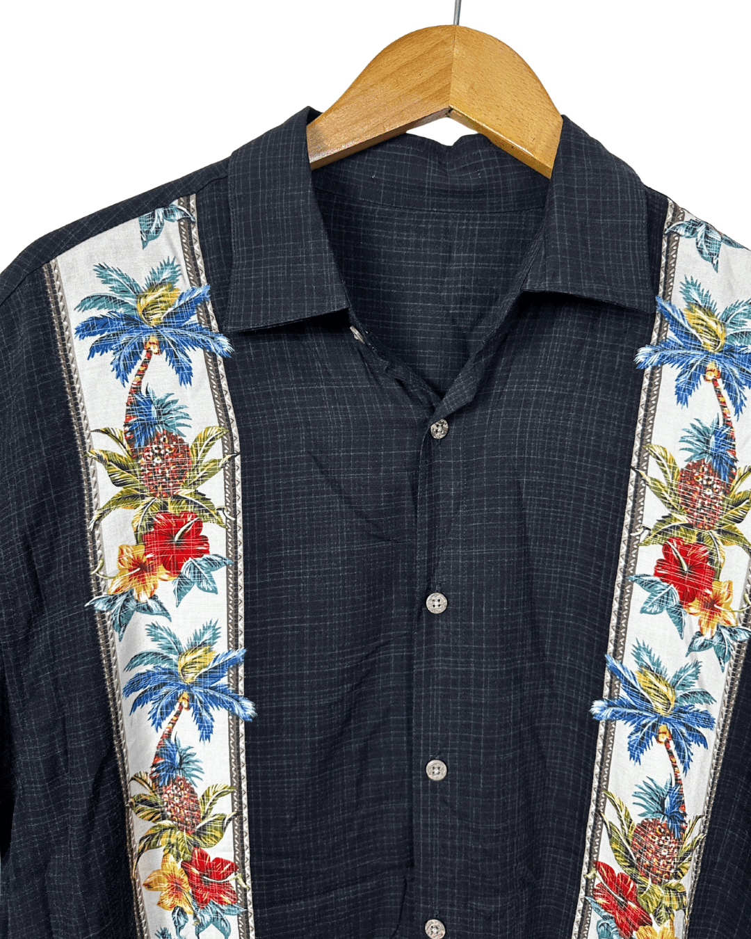 Vintage 90s Tropical Panel Print Shirt 2XL - Funkify