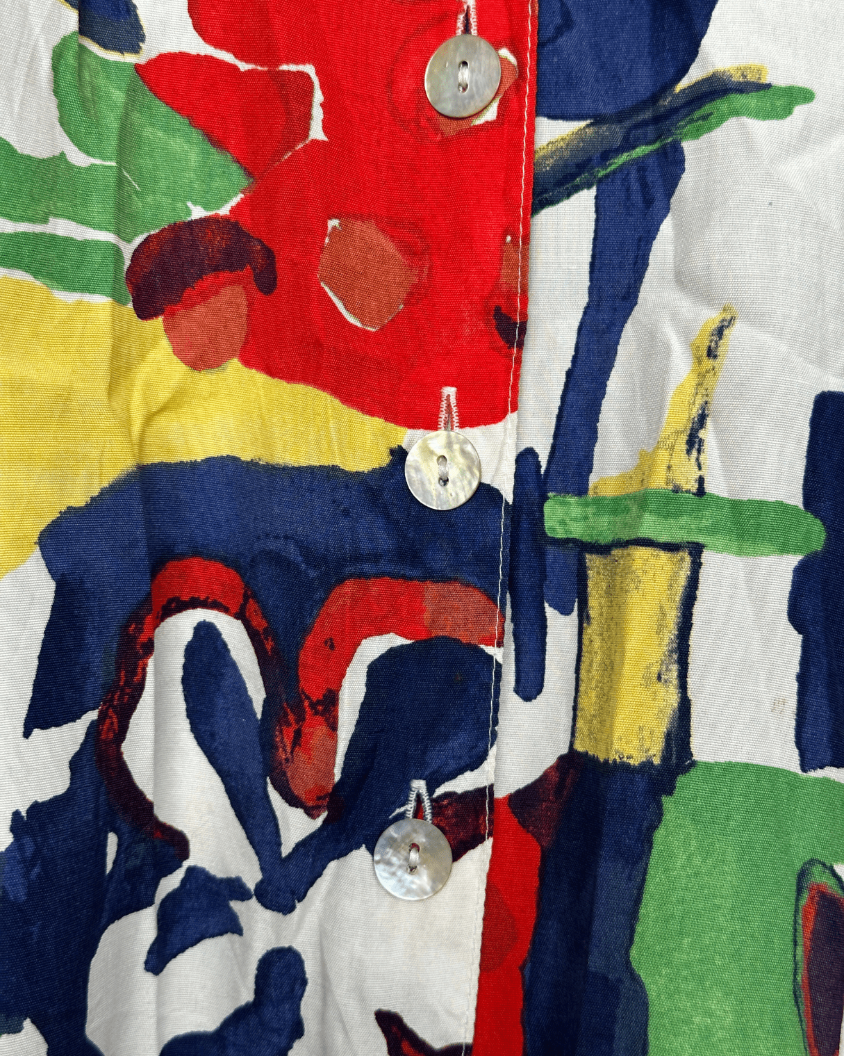 Vintage Abstract Floral Blouse - XL - Funkify