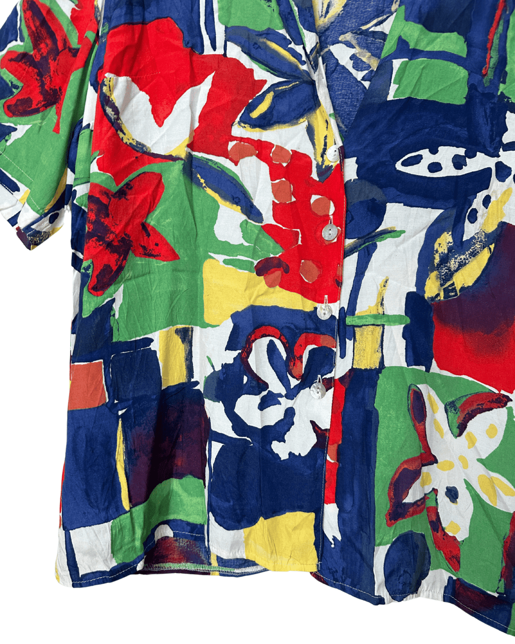 Vintage Abstract Floral Blouse - XL - Funkify