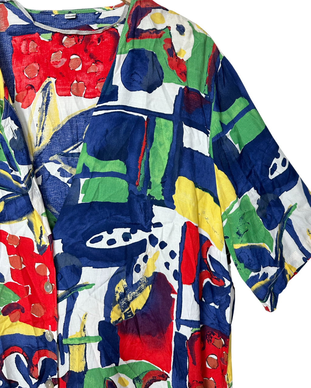 Vintage Abstract Floral Blouse - XL - Funkify