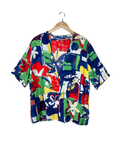 Vintage Abstract Floral Blouse - XL - Funkify