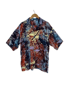Vintage Abstract Leaf Print Shirt XL - Funkify