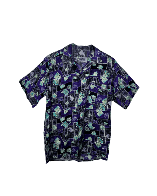 Vintage abstract print short sleeve shirt