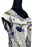 Vintage Abstract Satin Blouse XL - Funkify