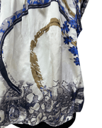 Vintage Abstract Satin Blouse XL - Funkify