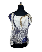 Vintage Abstract Satin Blouse XL - Funkify