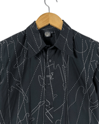 Vintage Abstract Stitch Fitted Shirt - Women's Small - Funkify