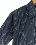Vintage Abstract Stitch Fitted Shirt - Women's Small - Funkify