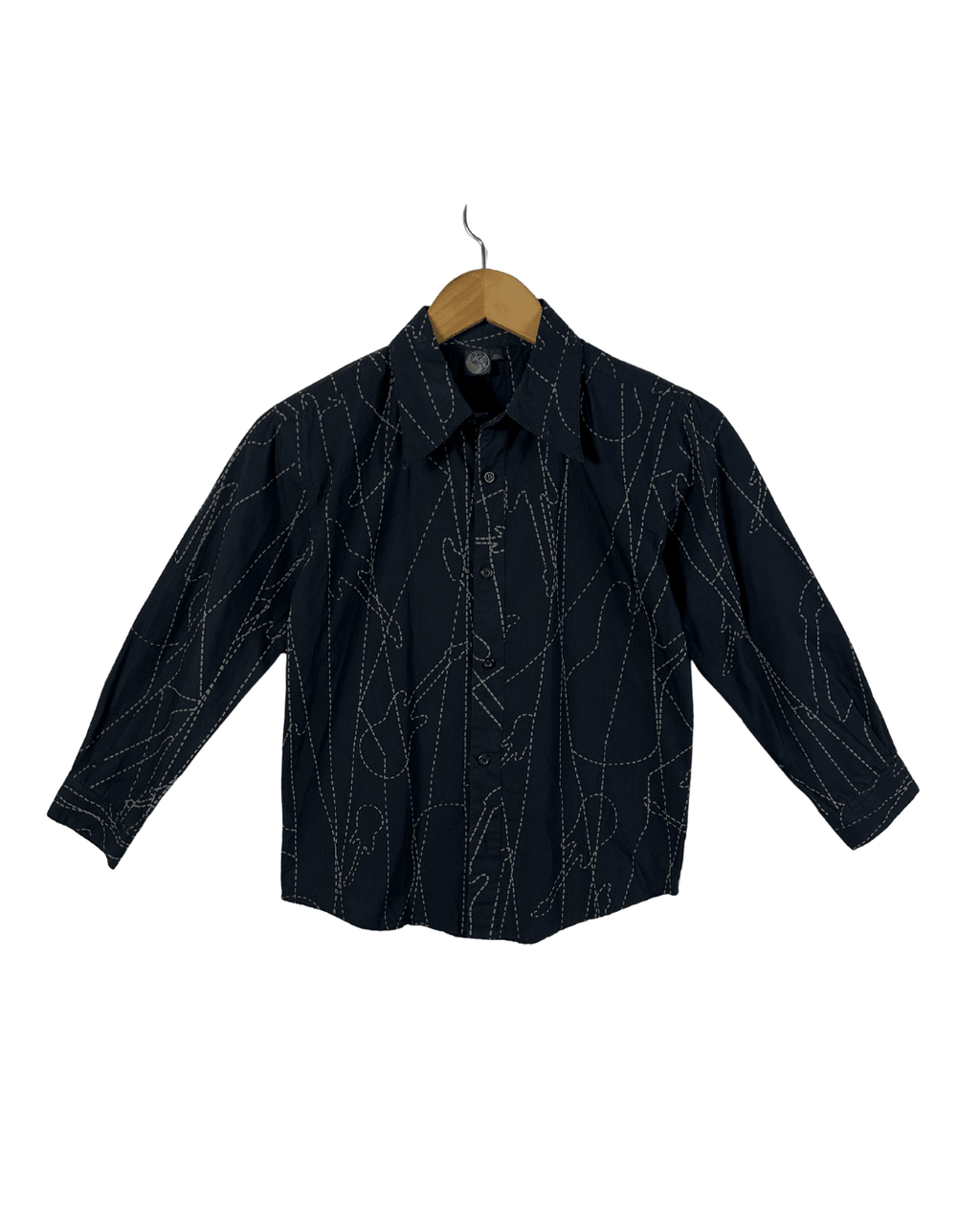 Vintage Abstract Stitch Fitted Shirt - Women's Small - Funkify