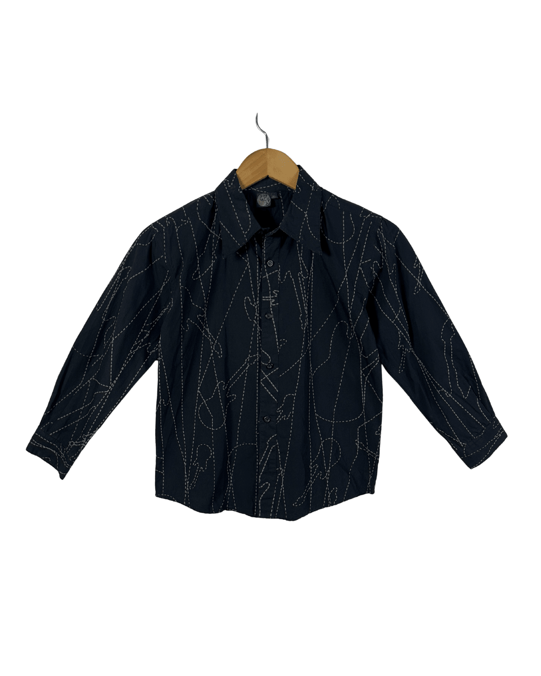 Vintage Abstract Stitch Fitted Shirt - Women's Small - Funkify