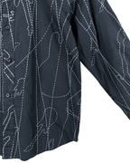 Vintage Abstract Stitch Fitted Shirt - Women's Small - Funkify