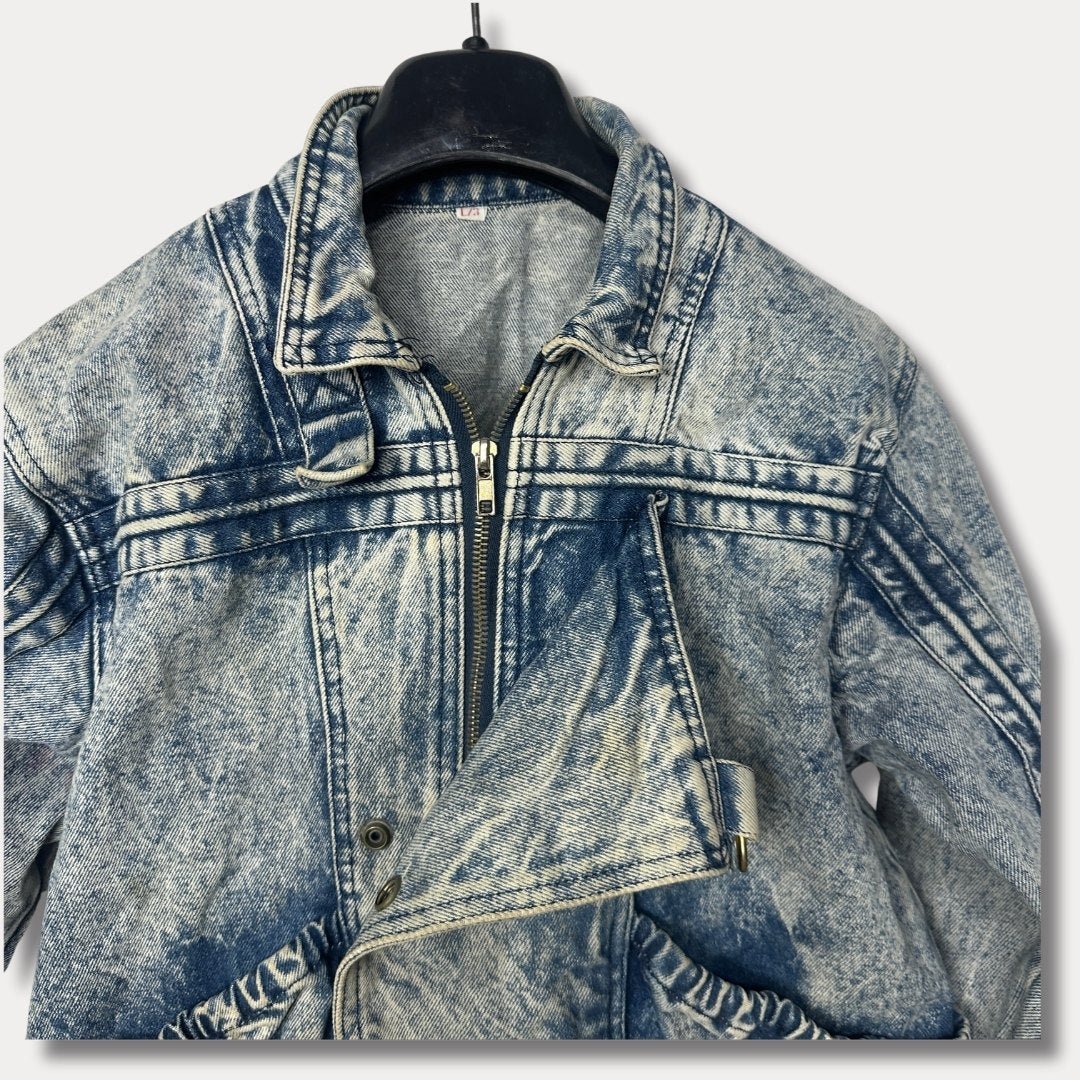 Vintage Acid Wash Denim Jacket Women's Small - Funkify