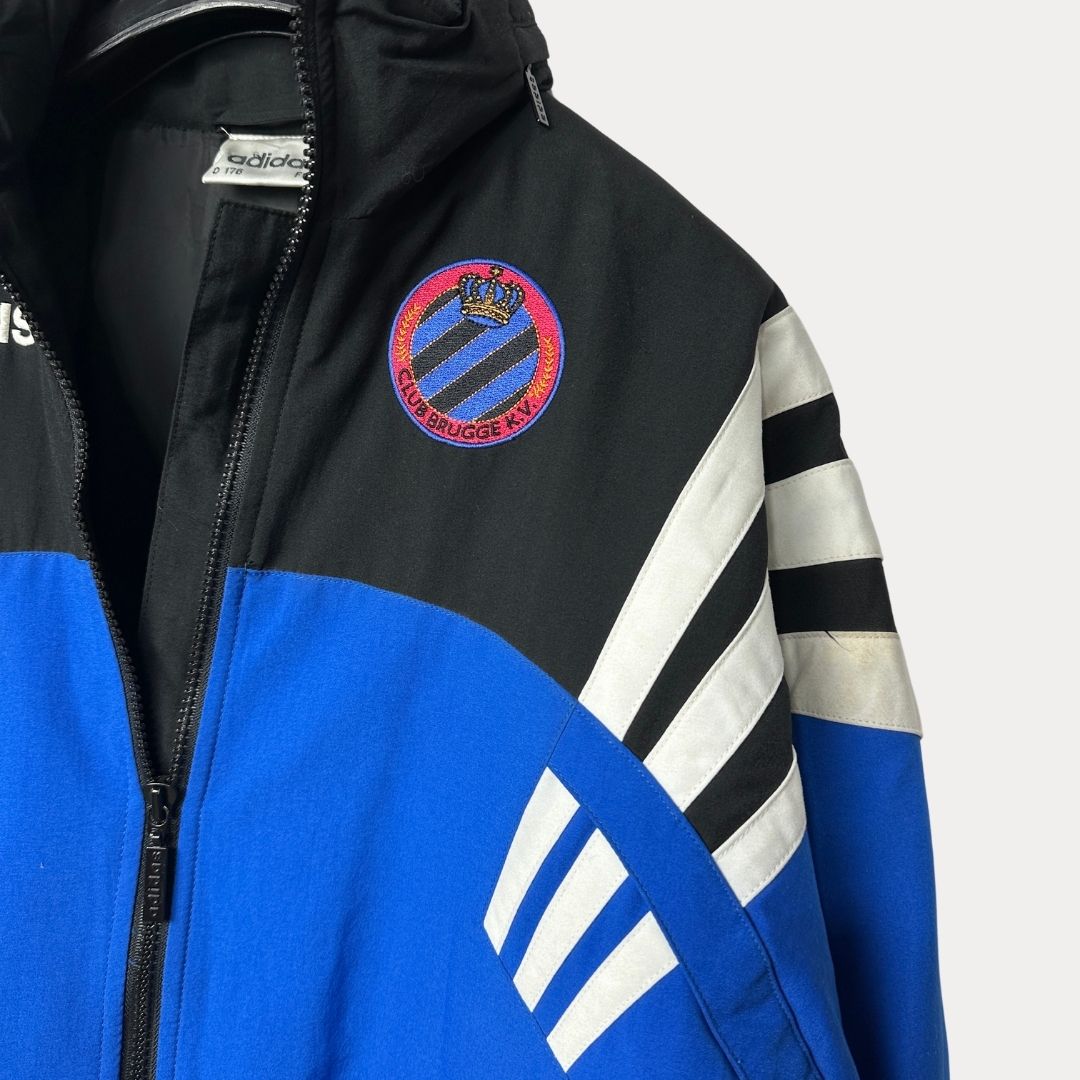 Vintage Adidas Club Brugge Jacket with Foldable Hood - Funkify